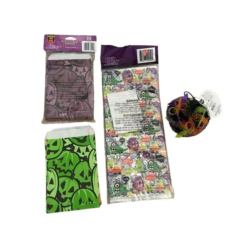 Lot of Halloween Treat Bags Spider Rings Party Favors